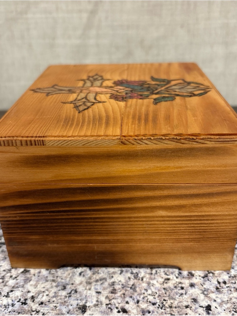 Wooden Keepsake Box With Cross And Praying Hands - Picture 3 of 7